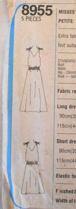 SIMPLICITY 8955 PULLOVER DRESS SIZE 10 BUST 83 CM COMPLETE