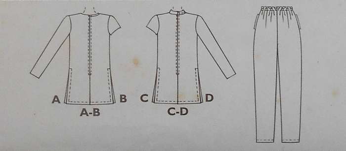 McCALLS 9394 TUNIC- WITH ASYMMETRICAL FRONT-PANTS SIZE 8-10-12-COMPLETE-UNCUT-F/FOLDED