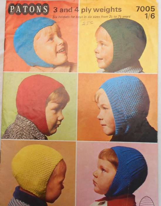 PATONS 7005 6 HELMETS FOR BOYS 2 1/2 - 71/2 YEARS