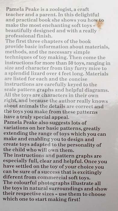CREATIVE SOFT TOY MAKING-132 PAGES HARD COVER+DUST JACKET+PATTERNS+SEWING INSTRUCTIONS-PAMELA PEAKE