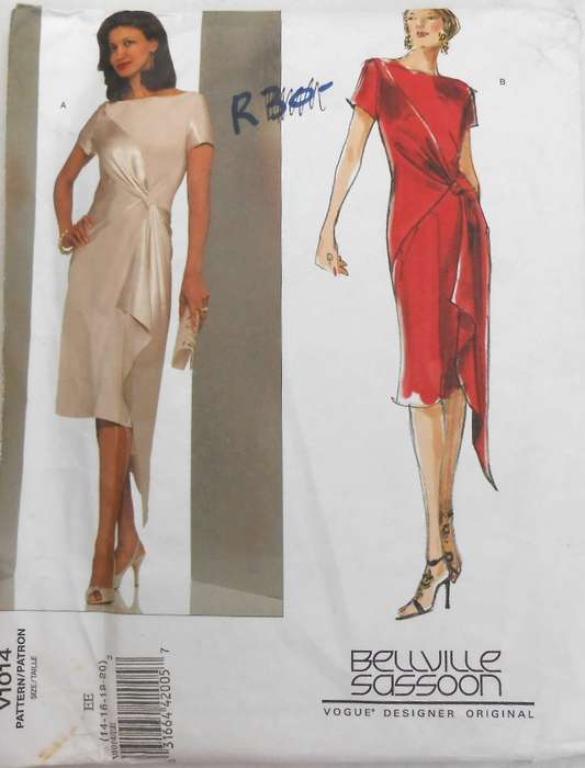 VOGUE 1615 FITTED LINED BIAS DRESS SIZE 14-16-18-20 COMPLETE-UNCUT-F/FOLDED