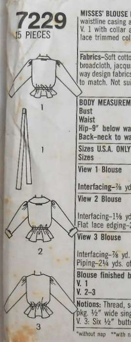SIMPLICITY 7229 BLOUSE IN 2 LENGTHS SIZE 14-COMPLETE-UNCUT-F/FOLDED