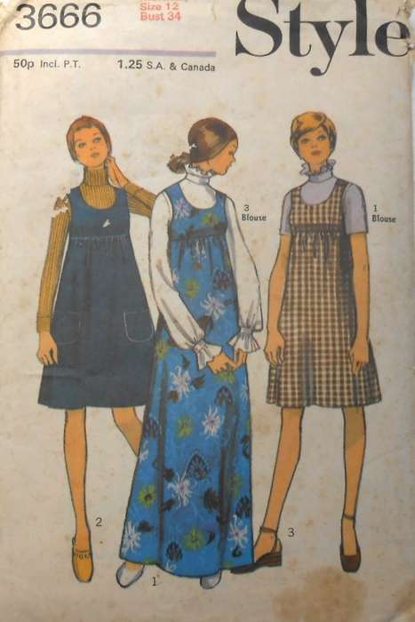 VINTAGE STYLE 3666 MATERNITY PULLOVER DRESS & BLOUSE SIZE 12 BUST 34 COMPLETE