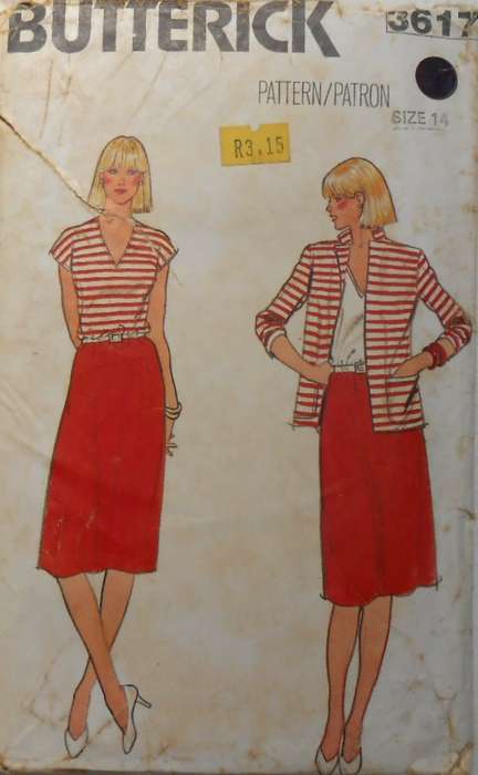BUTTERICK 3617 DRESS & JACKET SIZE 14 COMPLETE-PART CUT