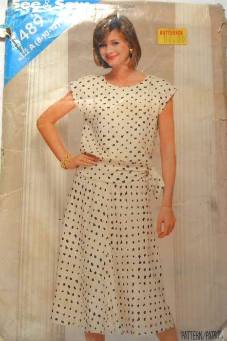 BUTTERICK 5489 TOP & SKIRT SIZE 8-10-12 COMPLETE-UNCUT-F/FOLDED