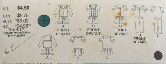BUTTERICK 4774 GIRLS DRESS & JUMPSUIT COMPLETE- SIZE 4-5-6 YEARS