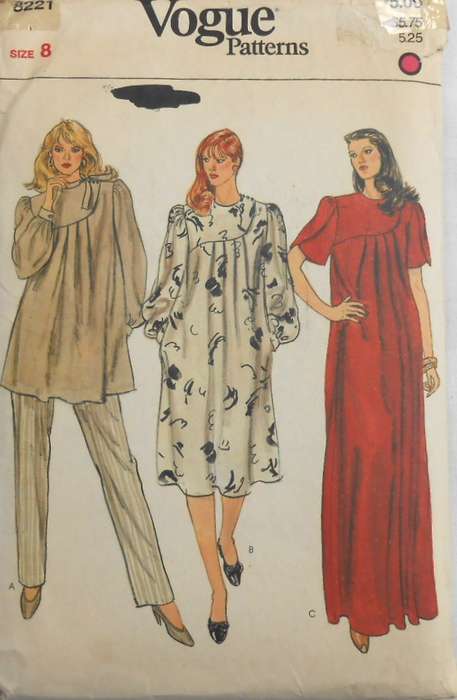 VOGUE 8221 MATERNITY TOP-DRESS-PANTS SIZE 8 COMPLETE