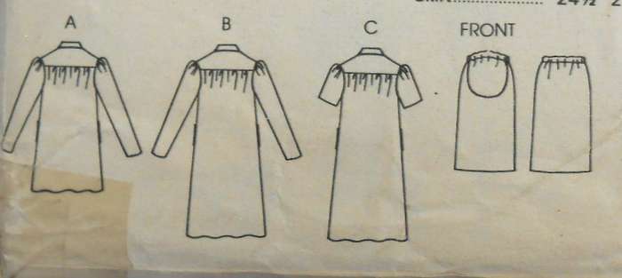 VOGUE 8408 MATERNITY DRESS-TUNIC-SKIRT SIZE 8 COMPLETE