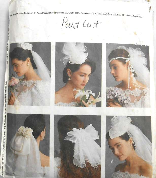 McCALLS CRAFTS 5204 BRIDAL ACCESSORIES - ONE SIZE COMPLETE-PART CUT