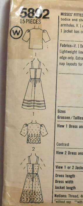 SIMPLICITY 5892 FITTED SUNDRESS & UNLINED JACKET SIZE 12 COMPLETE