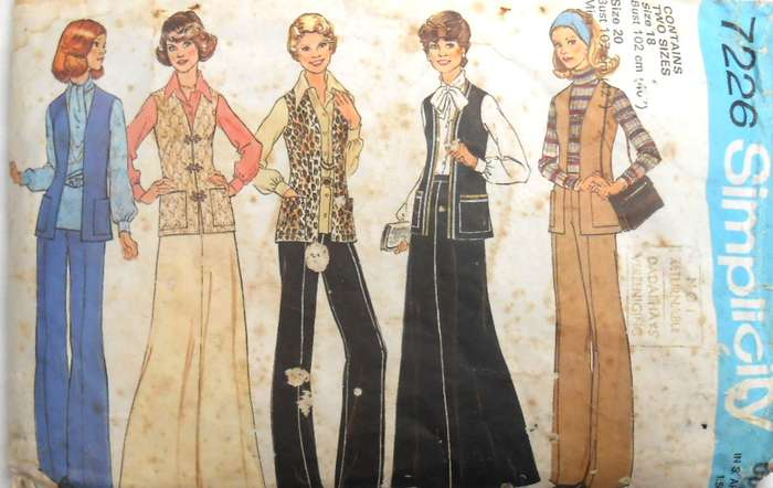 SIMPLICITY 7226 LONG WAISTCOAT/GILET-SKIRT-PANTS SIZE 18-20 BUST 102 -107 CM COMPLETE-NO SEWING INST