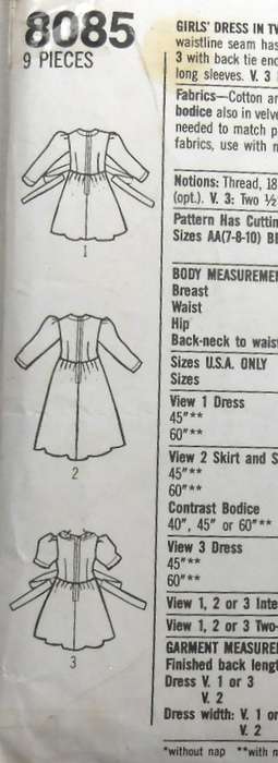 SIMPLICITY 8085 GIRLS DRESS IN 2 LENGTHS SIZE 12-14 YEARS -COMPLETE-CUT TO 14