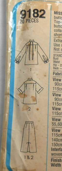 SIMPLICITY 9182 BLOUSE & SKIRT SIZE 14 BUST 92 CM COMPLETE