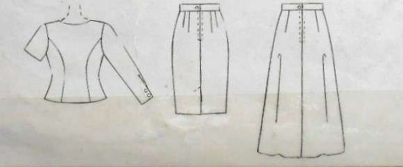 McCALLS 7109 UNLINED JACKET & SKIRT IN 2 LENGTHS- SIZE 20-22-24 COMPLETE CUT TO 20
