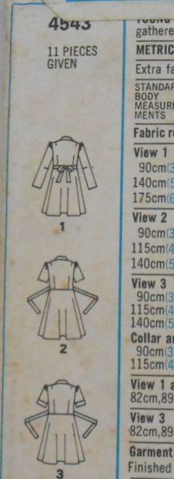 VINTAGE STYLE 4543 DRESS WITH SEAM WAISTLINE SIZE 7-8 BUST 29 COMPLETE