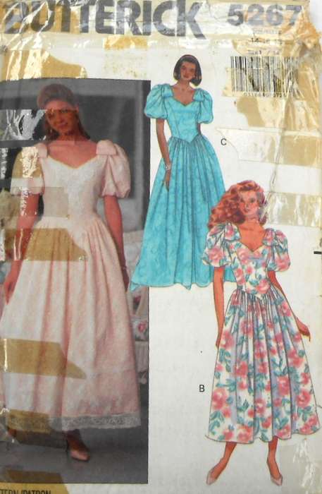 BUTTERICK 5267 TEA OR EVENING LENGTH DRESS SIZE 14-16-18 COMPLETE-CUT TO 18
