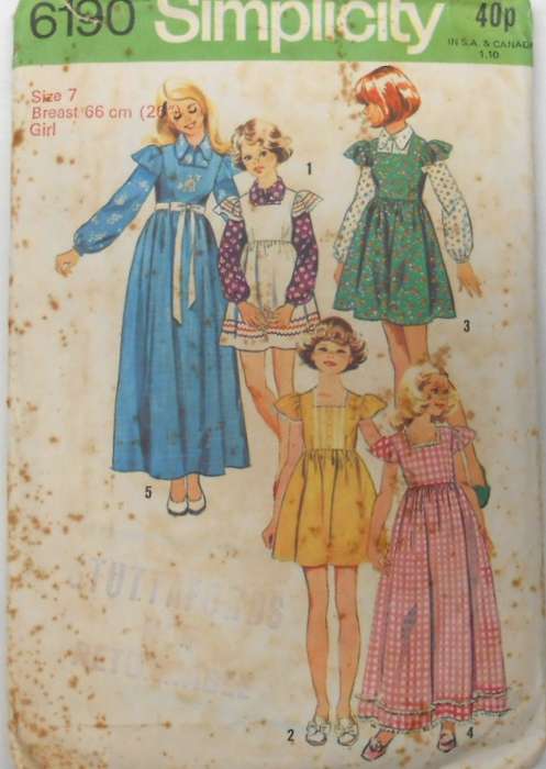 SIMPLICITY  6190 GIRLS BLOUSE SIZE7 YEARS BREAST 66 CM COMPLETE-NO DRESS PATTERN