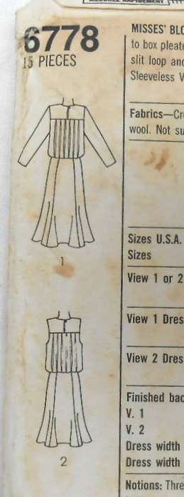 SIMPLICITY 6778 BLOUSON DRESS IN 2 LENGTHS SIZE 10-COMPLETE