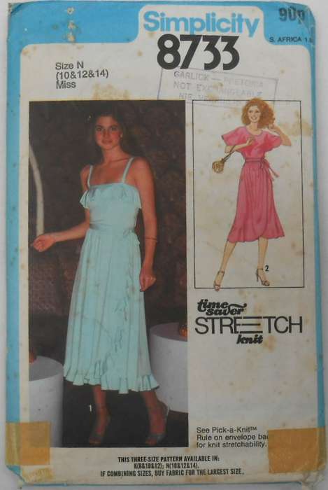 SIMPLICITY 8733 TWO PIECE DRESSES SIZE 10-12-14 COMPLETE-CUT TO 14