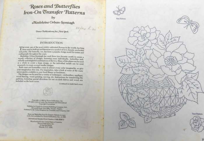 ROSES & BUTTERFLIES-IRON ON TRANSFER PATTERNS BY MADELEINE ORBAN-SZONTAGH