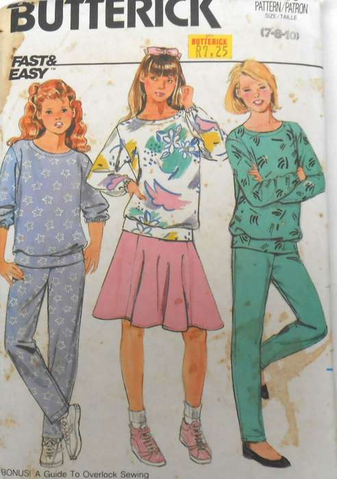 BUTTERICK 3999 GIRLS TOP-SKIRT-PANTS SIZE 7-8-10 YEARS COMPLETE-PANTS HAVE BEEN CUT