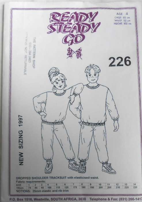 READY STEADY GO 226 DROPPED SHOULDER TRACKSUIT AGE 4