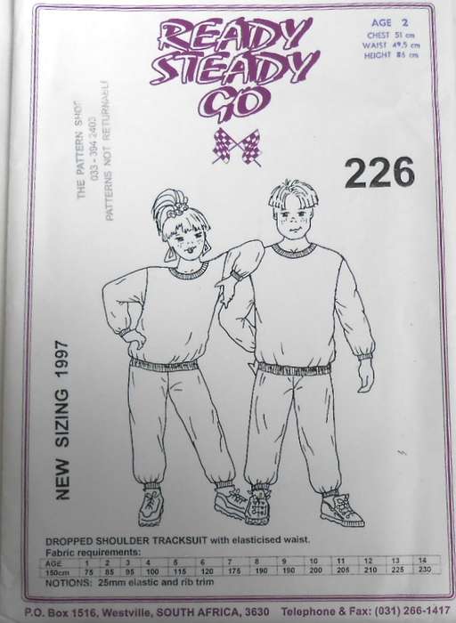 READY STEADY GO 226 DROPPED SHOULDER TRACKSUIT AGE 2