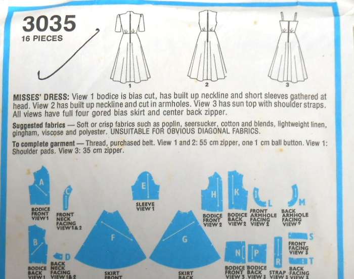 STYLE 2886 DRESS WITH STAND COLLAR SIZE 10-12 COMPLETE-UNCUT-F/FOLDED