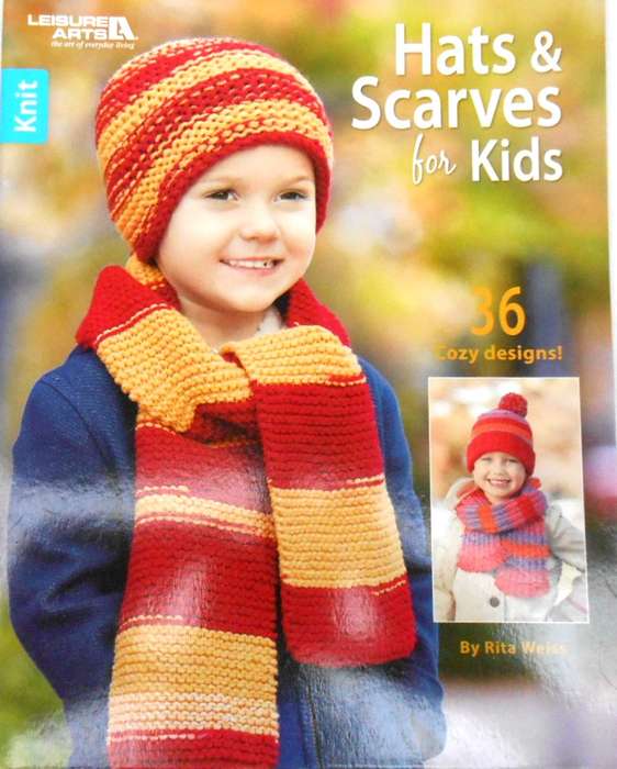 LEISURE ARTS - HATS & SCARVES FOR CHILDREN-36 COZY DESIGNS-RITA WEISS 52 PAGES