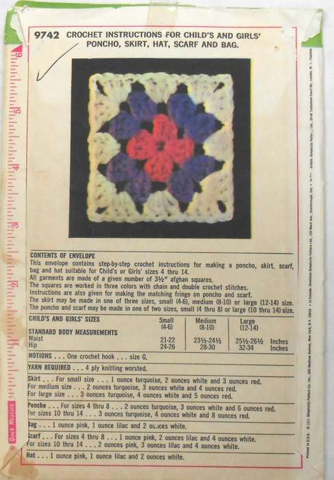 SIMPLICITY 9742 STEP BY STEP CROCHET INSTURCTIONS-COMPLETE
