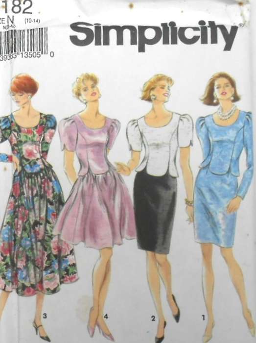 SIMPLICITY 8182 FULL & SLIM SKIRT & TOP SIZE 10-14 COMPLETE-UNCUT-F/FOLDED
