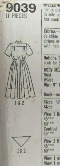 SIMPLICITY 9039 SHORT SLEEVE DRESS SIZE 16-18-20 COMPLETE-CUT TO 20-ZIPLOC