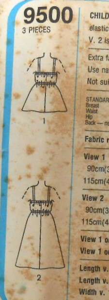 SIMPLICITY 9500 GIRLS PULLOVER SUNDRESS SIZE 5 YEARS CHEST 61 CM COMPLETE