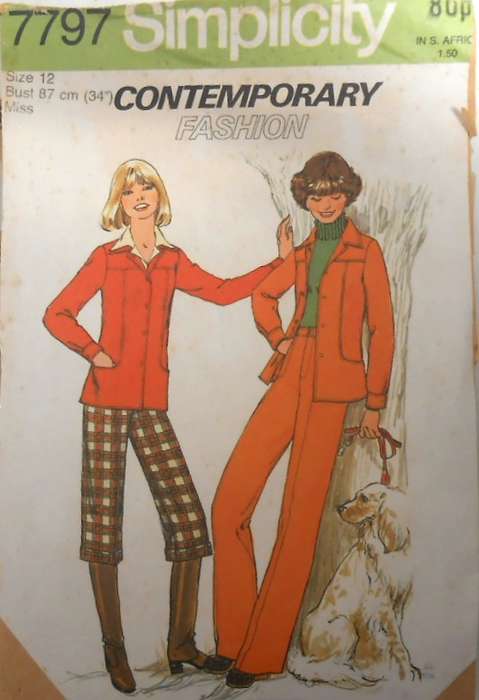 SIMPLICITY 7797 PANTS IN 2 LENGTHS+ SHIRT JACKET SIZE 12 BUST 87 CM COMPLETE-ZIPLOC