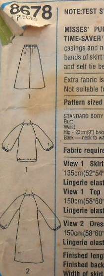 SIMPLICITY 8678 PULLOVER DRESS OR 2 PIECE DRESS & TIE BELT SIZE 8-10-12 COMPLETE