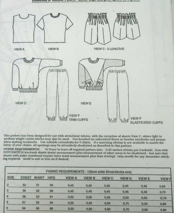 STITCHWITCH QUICK 500 KIDS TRACKSUITS-T-SHIRT-VEST-SHORTS SIZES 2-6 YEARS