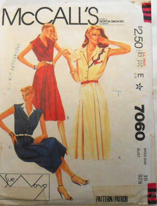 McCALLS 7060 DRESS-APPLIQUE-BELT SIZES 10 BUST 32 1/2 COMPLETE