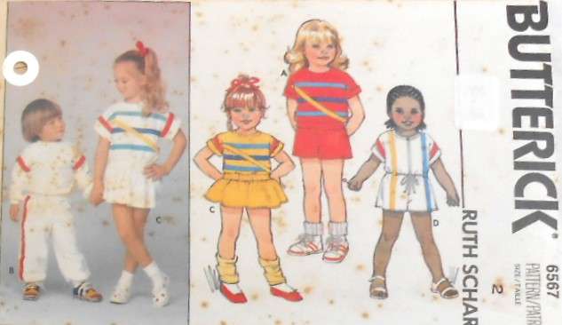 BUTTERICK 6567 TODDLERS DRESS-TOP-JUMPSUIT-SHORTS-PANTS SIZE 2 YEARS COMPLETE-ZIPLOC