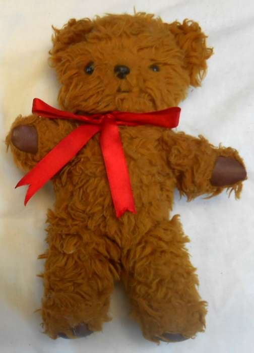 CUTE VINTAGE RUDOLF TEDDY BEAR WITH REXINE PAWS MADE IN JOHANNESBURG 1960'S