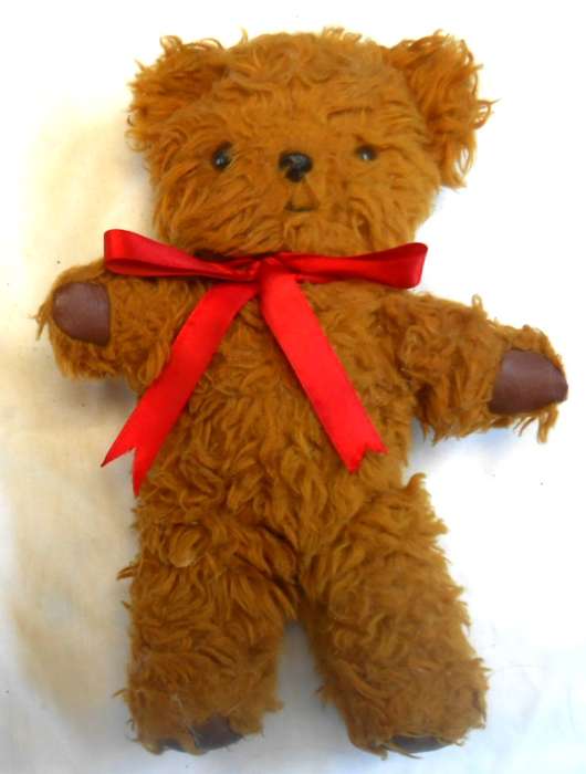 CUTE VINTAGE RUDOLF TEDDY BEAR WITH REXINE PAWS MADE IN JOHANNESBURG 1960'S