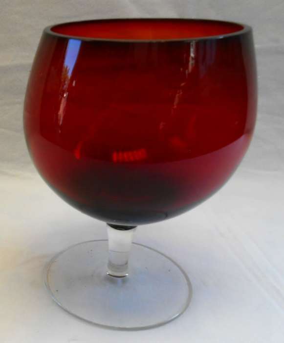 1950's Vintage 19.5 cm Heavy (752 g)  Empoli Footed Vase or Wine-Red Goblet