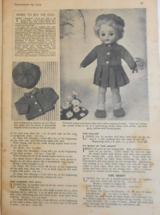 WOMAN'S WEEKLY - SEPTEMBER 19TH 1959 WITH KNITTING PATTERNS