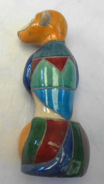 South African Raku Pair of colourful Meercats
