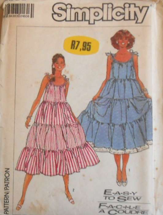 SIMPLICITY 8069 LOOSE FITTING TIERED DRESS SIZE LARGE 18-20 COMPLETE-UNCUT-F/FOLDED