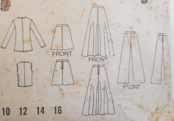 BUTTERICK 6992 JACKET-WAISTCOAT-PANTS-SKIRT SIZE 12 BUST 34 COMPLETE-ZIPLOC