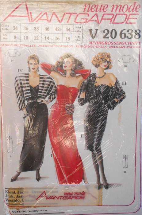 NEUE MODE M 20 638 EVENNG DRESS & SHRUG SIZE 8-18 COMPLETE-UNCUT-F/FOLDED