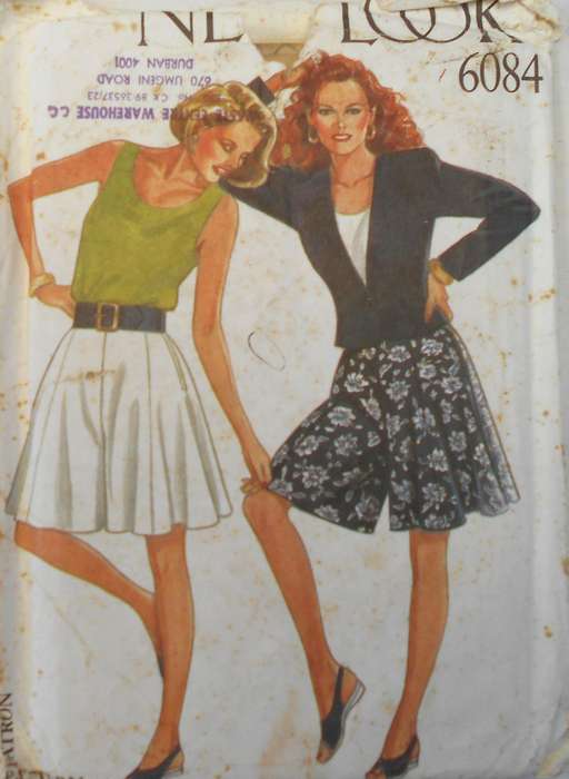 NEW LOOK PATTERNS 6084 JACKET & CULOTTES SIZE 8-18 COMPLETE-UNCUT-F/FOLDED