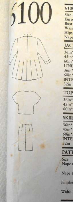 NEW LOOK PATTERNS 6100 LOOSE JACKET/DRESS/COAT-TOP-SKIRT SIZE 8-18 CUT TO 18 - SEE LISTING
