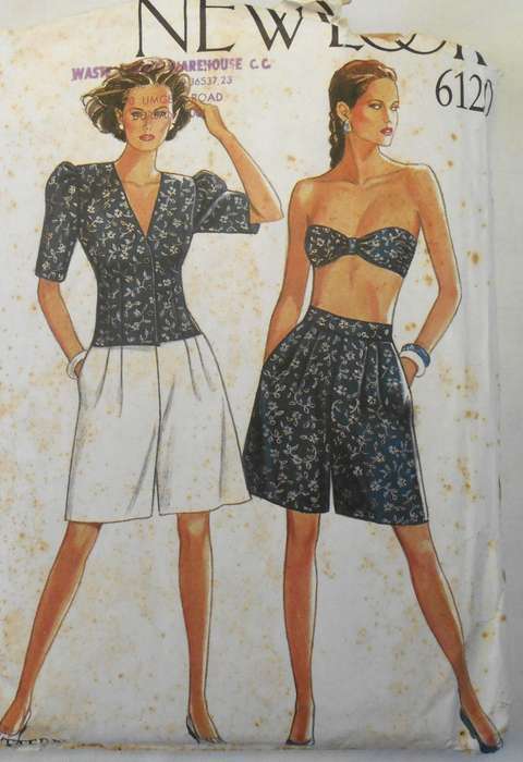 NEW LOOK PATTERNS 6120 TOP, BRA & SHORTS SIZE 8-18 COMPLETE CUT TO 18