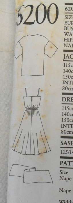 NEW LOOK PATTERNS 6200 SHOESTRING STRAP DRESS-SASH- CARDIGAN/JACKET SIZE 8-18 COMPLETE-PART CUT 18